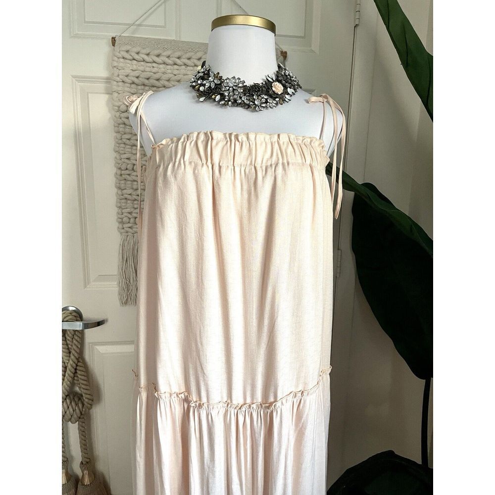 BTFBM Women's 18/20 Maxi Dress NEW Adjustable‎ Spaghetti Strap Sleeveless Peach